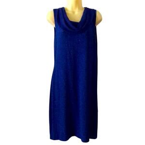 Connected apparel Blue Sparkle Cocktail Dress Woman Size 12 Chiffon Scarf